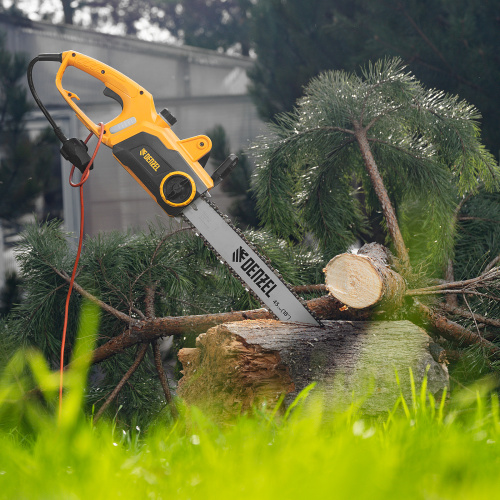 Пила цепная электрическая EDS-2200P, 2.2 кВт,поперечная, шина 45 см, шаг 3/8, паз 1.3 мм, 63 звена Denzel по ценам производителя в Краснодаре с доставкой по всей России