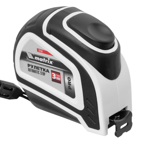 Рулетка Autostop,3 м х 16 мм,двухкомпонентный корпус,автоматическая фиксация,Pro Matrix по ценам производителя в Краснодаре с доставкой по всей России
