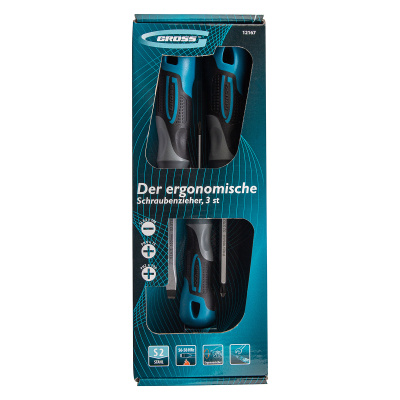 Набор отверток комбинированный 3 шт, S2, трехкомпонентная рукоятка Gross по ценам производителя в Краснодаре с доставкой по всей России