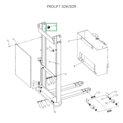 Ролик мачты  для штабелеров SDR/SDK 1,5-2 т по ценам производителя в Краснодаре с доставкой по всей России