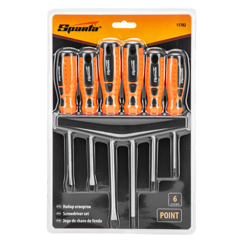 Набор отверток "Point", CrV, двухкомпонентные рукоятки, 6 шт, Sparta по ценам производителя в Краснодаре с доставкой по всей России