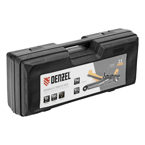 Домкрат гидравлический подкатной с фиксатором, 2,5 т,  85-385 мм, в пласт. кейсе Denzel по ценам производителя в Краснодаре с доставкой по всей России