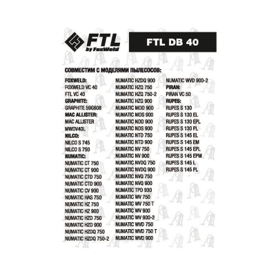 Мешок-пылесборник FTL DB 40 (комплект 2 шт.) по ценам производителя в Краснодаре с доставкой по всей России