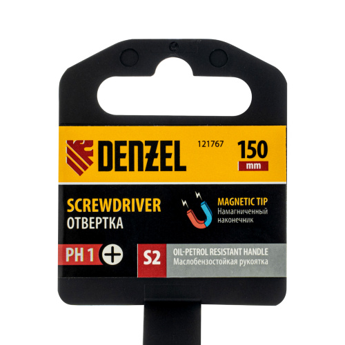 Отвертка, PH1х150 мм, S2, 3к рукоятка Denzel по ценам производителя в Краснодаре с доставкой по всей России