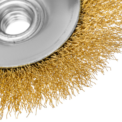 Щетка для УШМ, 125 мм, "Тарелка", витая нержавеющая проволока 0.3 мм, М14 Denzel по ценам производителя в Краснодаре с доставкой по всей России