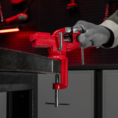 Тиски слесарные, 80 мм, настольные, поворотные, c наковальней MTX по ценам производителя в Краснодаре с доставкой по всей России