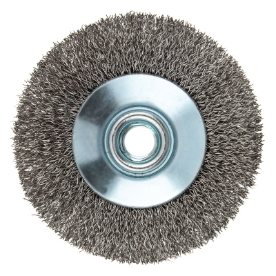 Щетка для УШМ, 100 мм, "Тарелка", витая нержавеющая проволока 0.3 мм, М14 Denzel по ценам производителя в Краснодаре с доставкой по всей России