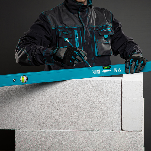 Уровень алюминиевый усиленный, 1000 мм, 3 глазка Gross по ценам производителя в Краснодаре с доставкой по всей России