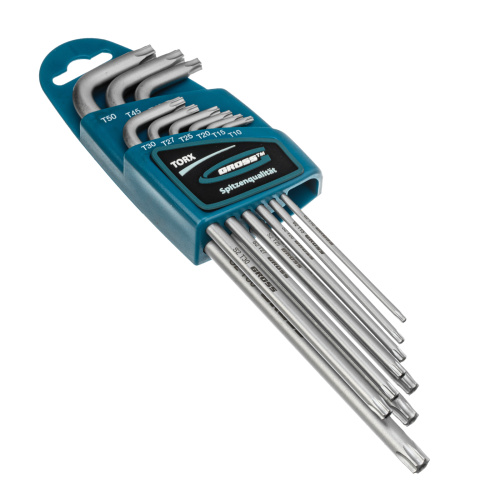 Набор ключей имбусовых Torx -TT, 9 шт: T10-T50, экстра-длинные, S2, сатинированные Gross по ценам производителя в Краснодаре с доставкой по всей России