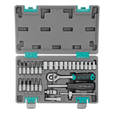 Набор инструментов, 1/4", CrV, пластиковый кейс 29 предметов Stels по ценам производителя в Краснодаре с доставкой по всей России