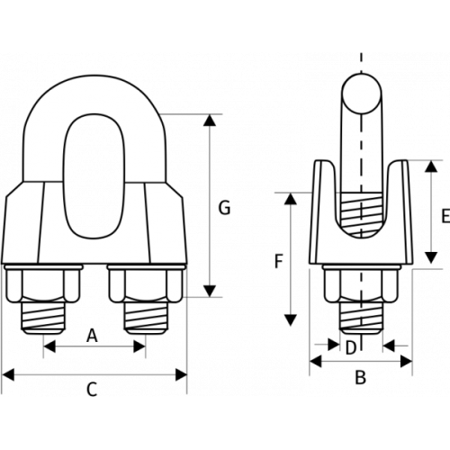 Зажим канатный DIN 1142, D = 34 мм по ценам производителя в Краснодаре с доставкой по всей России