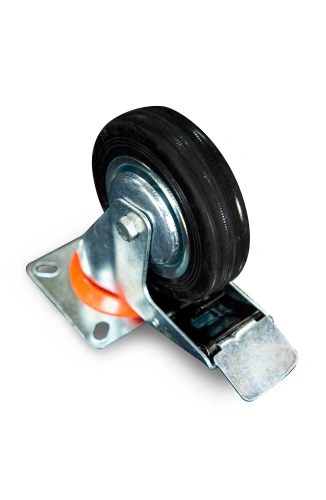 Колесо поворотное резина SCb 42 100 мм с тормозом (N) по ценам производителя в Краснодаре с доставкой по всей России