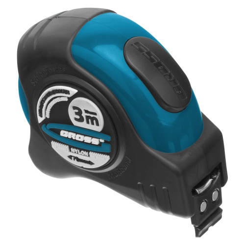 Рулетка "Schlagfest",3 м x 19 мм,магнитный обрезиненный зацеп,двусторонняя шкала,Нейлоновое покрытие,автоматическая фиксация Gross по ценам производителя в Краснодаре с доставкой по всей России