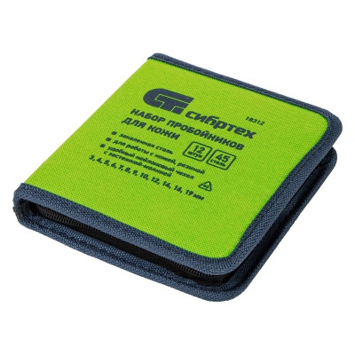 Набор пробойников для кожи 3 4 5 6 7 8 9 10 12 14 16 19 мм, 12 шт, чехол Сибртех по ценам производителя в Краснодаре с доставкой по всей России