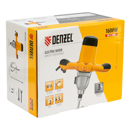 Миксер строительный EM-1-1600, 1600 Вт, 180-460/300-750 об/мин Denzel по ценам производителя в Краснодаре с доставкой по всей России