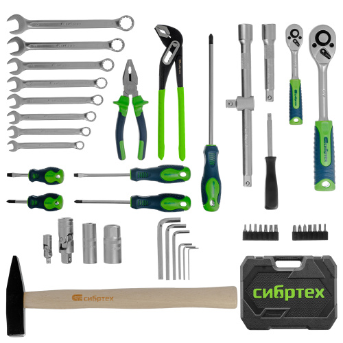 Набор инструментов, 1/2", 1/4", пластиковый кейс 76 предметов Сибртех по ценам производителя в Краснодаре с доставкой по всей России