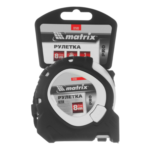Рулетка Neon,8 м x 25 мм,обрезиненный корпус,3 фиксации,Pro Matrix по ценам производителя в Краснодаре с доставкой по всей России