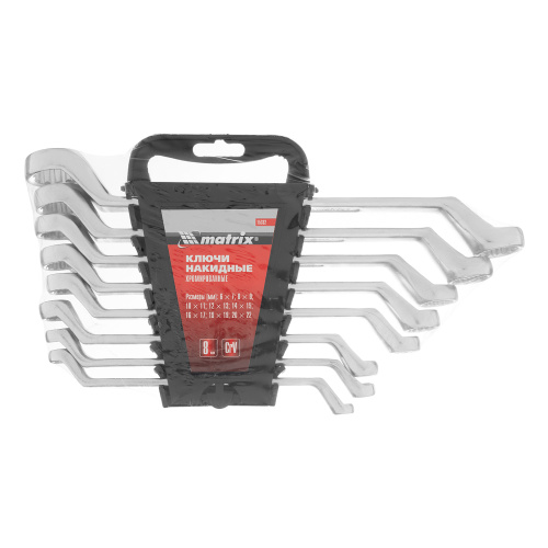 Набор ключей накидных, 6-22 мм, CR-V, 8 шт, полированный хром Matrix по ценам производителя в Краснодаре с доставкой по всей России