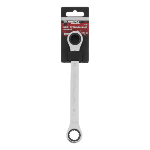 Ключ накидной трещоточный, 14 х 15 мм, CrV, зеркальный хром Matrix Professional по ценам производителя в Краснодаре с доставкой по всей России