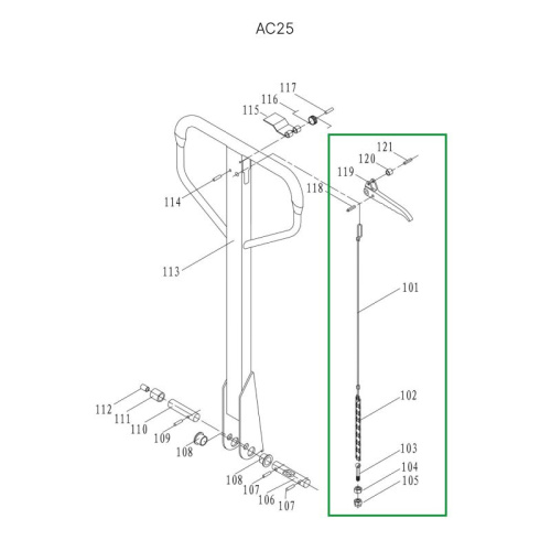 Тяга цепная в сборе для ручки гидравлических тележек АС25 по ценам производителя в Краснодаре с доставкой по всей России