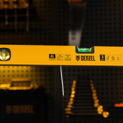 Уровень алюминиевый, магнит, фрезерованный, 3 глазка (1 зеркал.) 0,5 мм/м, 600 мм Denzel по ценам производителя в Краснодаре с доставкой по всей России
