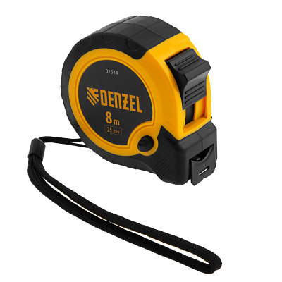 Рулетка 8м х 25мм, двухкомп. корпус, кнопка-пауза Denzel по ценам производителя в Краснодаре с доставкой по всей России