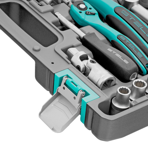 Набор инструментов 1/2", 1/4", CrV, 12 гранные головки, пластиковый кейс, 94 предмета Stels по ценам производителя в Краснодаре с доставкой по всей России