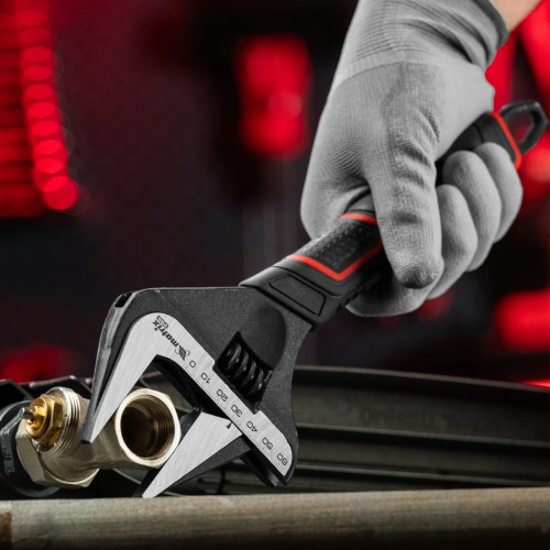 Ключ разводной, тонкие губки, фосфатированный, двухкомпонентная рукоятка, 300 мм, PRO Matrix по ценам производителя в Краснодаре с доставкой по всей России