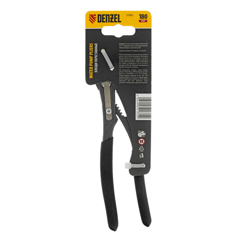 Клещи переставные, кнопочный механизм, обливные рукоятки, 180 мм Denzel по ценам производителя в Краснодаре с доставкой по всей России