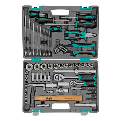 Набор инструментов, 1/2", 1/4", CrV, пластиковый кейс 76 предметов Stels по ценам производителя в Краснодаре с доставкой по всей России
