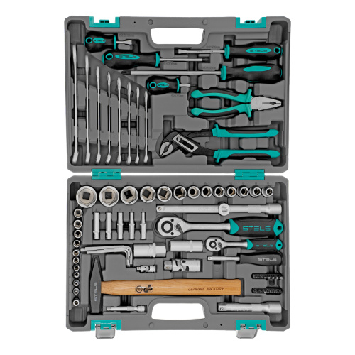 Набор инструментов, 1/2", 1/4", CrV, пластиковый кейс 76 предметов Stels по ценам производителя в Краснодаре с доставкой по всей России