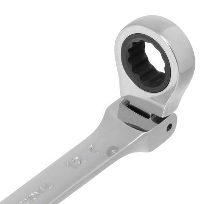 Ключ комбинированный трещоточный, 12 мм, CrV, шарнирный, зеркальный хром Matrix Professional по ценам производителя в Краснодаре с доставкой по всей России