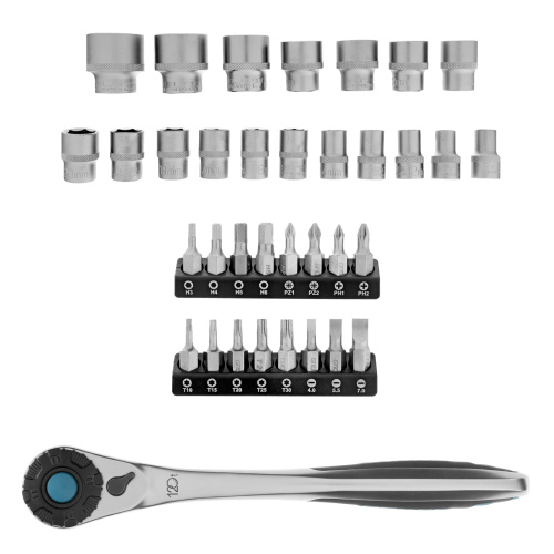 Набор торцевых головок, трещотка 120 зубьев, 1/2",3/8”, CrV, 36 предметов Gross по ценам производителя в Краснодаре с доставкой по всей России