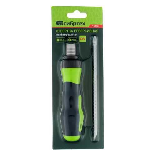 Отвертка реверсивная комбинированная PH2/SL6, CrV Сибртех по ценам производителя в Краснодаре с доставкой по всей России