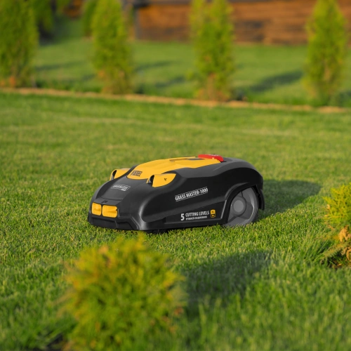 Робот-газонокосилка Grass Master 1000  1000м², 3Ач, 28V, LCD дисплей, Wi-Fi Denzel по ценам производителя в Краснодаре с доставкой по всей России