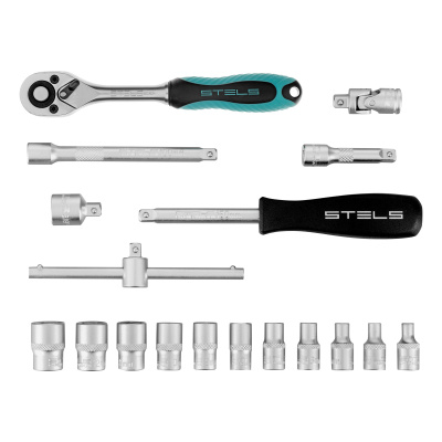 Набор торцевых головок с трещоткой, 1/4", 18 предметов Stels по ценам производителя в Краснодаре с доставкой по всей России