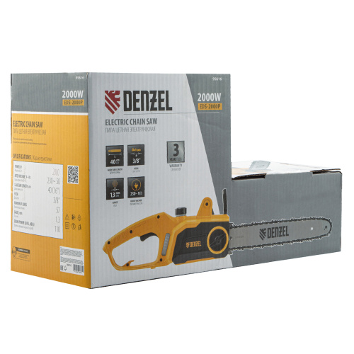 Пила цепная электрическая EDS-2000P, 2 кВт,поперечная, шина 40 см, шаг 3/8, паз 1.3 мм, 57 звеньев Denzel по ценам производителя в Краснодаре с доставкой по всей России