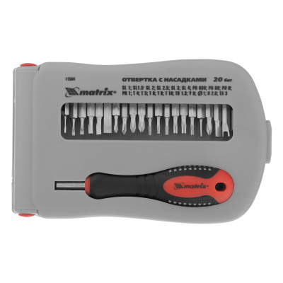 Отвертка для точных работ с насадками Fusion, 22 предмета, в пластиковом пенале Matrix по ценам производителя в Краснодаре с доставкой по всей России