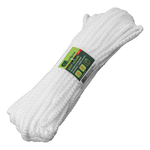 Шнур вязаный полипропиленовый с серд. белый, 6 мм, L 20 м, Сибртех по ценам производителя в Краснодаре с доставкой по всей России