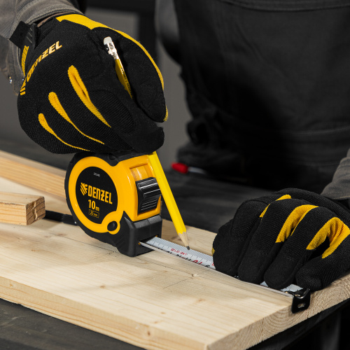 Рулетка 10м х 25мм, двухкомп. корпус, кнопка-пауза Denzel по ценам производителя в Краснодаре с доставкой по всей России