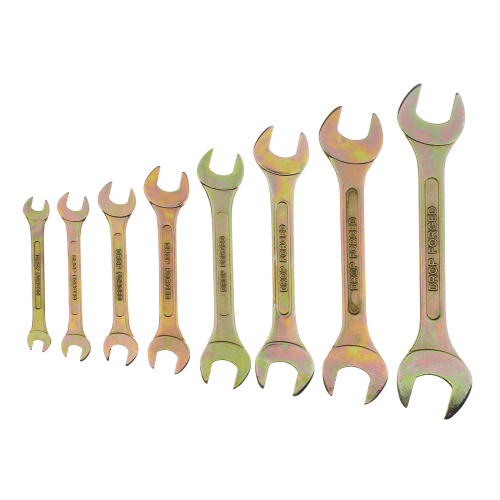 Набор ключей рожковых 6-22 мм, 8 шт, желтый цинк Сибртех по ценам производителя в Краснодаре с доставкой по всей России