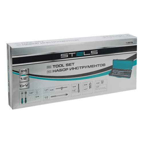 Набор торцевых головок с трещоткой 1/2", 24 предмета Stels по ценам производителя в Краснодаре с доставкой по всей России