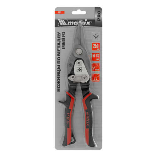 Ножницы по металлу, 250 мм, прямой рез, сталь CRMO, двухкомпонентные рукоятки, PRO Matrix по ценам производителя в Краснодаре с доставкой по всей России