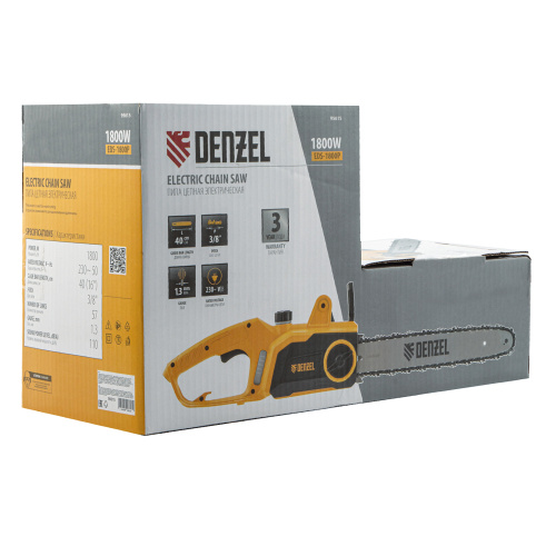 Пила цепная электрическая EDS-1800P, 1.8 кВт,поперечная, шина 40 см, шаг 3/8, паз 1.3 мм, 57 звеньев Denzel по ценам производителя в Краснодаре с доставкой по всей России