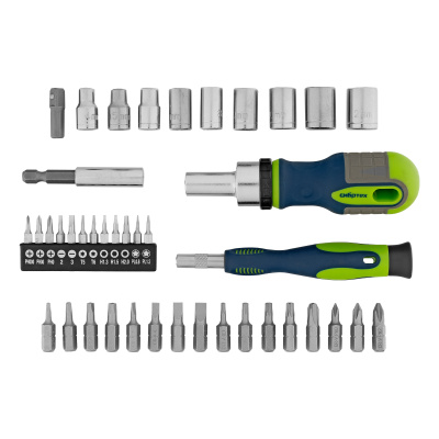Отвертки реверсивные с набором бит и торцевыми головками, 41 шт, CrV Сибртех по ценам производителя в Краснодаре с доставкой по всей России