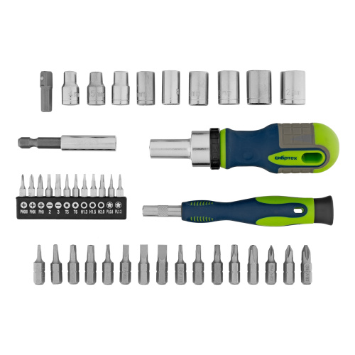 Отвертки реверсивные с набором бит и торцевыми головками, 41 шт, CrV Сибртех по ценам производителя в Краснодаре с доставкой по всей России