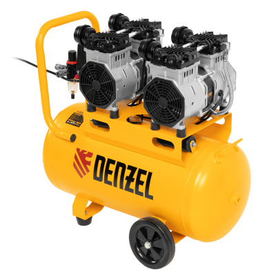 Компрессор безмасляный, малошумный DLS 2200/50, 2200 Вт, 2x1100, 50 л, 380 л/мин Denzel по ценам производителя в Краснодаре с доставкой по всей России