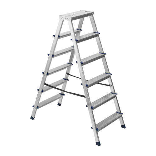 Стремянка двусторонняя 6 ступеней, алюминиевая, Сибртех по ценам производителя в Краснодаре с доставкой по всей России