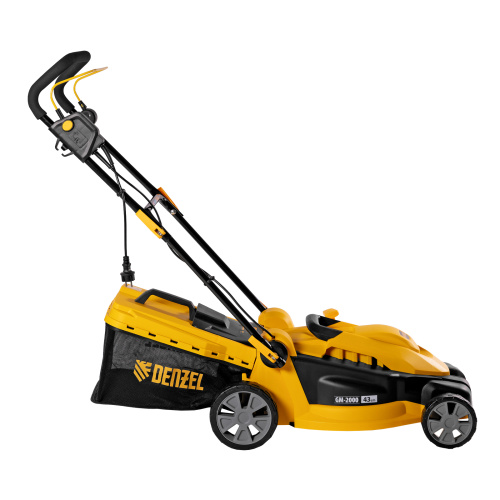 Газонокосилка электрическая GM-2000, 2000 Вт, ширина 43 см, 6 уровней, травосборник 45 л. Denzel по ценам производителя в Краснодаре с доставкой по всей России