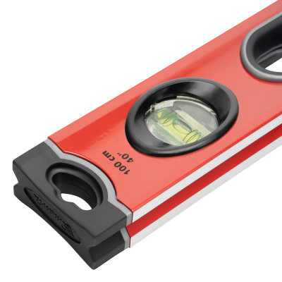 Уровень алюминиевый, 1000 мм, 3 глазка, ударопрочные заглушки, двухкомпонентные ручки Matrix ProFI по ценам производителя в Краснодаре с доставкой по всей России